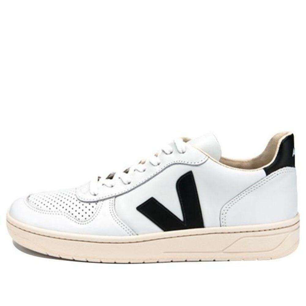 VEJA V-10 White Black Sneakers Women’s Size 7 Leather Low Top Shoes
